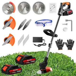 Akku Rasentrimmer Mit Akku, 3 In 1 Elektro Rasentrimmer/Rasenkantenschneider für Garden, Strimmer