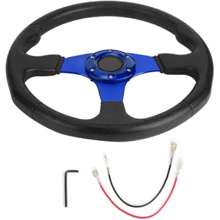 Sportlenkrad Für Rennwagen, 350 Mm/14 Zoll, Tief Abgeflacht, 6 Schrauben, Modifiziertes Universal-zubehör, Blau