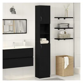 vidaXL Badschrank Schwarz Eichen-Optik 32x25,5x190 cm Holzwerkstoff