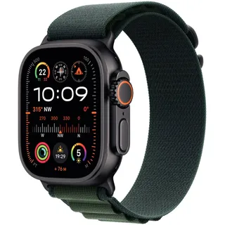 GPS + Cellular 49 mm Titangehäuse schwarz, Alpine Loop Armband dunkelgrün L