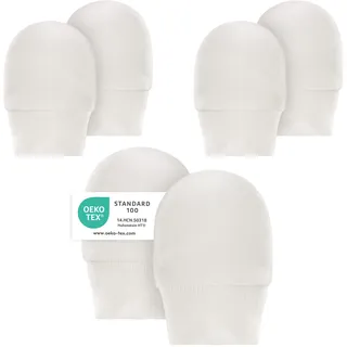 LaLoona baby bedding LaLoona Kratzfäustlinge 3 Paar Baby - Weiß