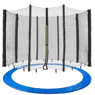 Arebos Trampolin Randabdeckung und Netz | Ersatznetz | Sicherheitsnetz | Gartentrampolin Trampolinnetz | Randabdeckung UV-beständig & wasserabweisend | 430 cm Netz für 8 Stangen