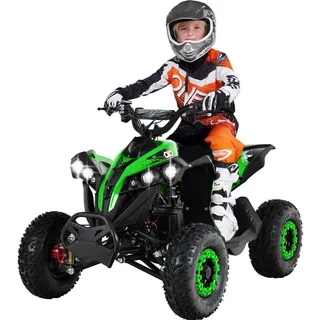 Actionbikes Motors Kinder Quad Elektro ATV Reneblade | 48 Volt 1000 Watt Motor bis 24 km/h - Kinderquad - Pocket Quad - Miniquad - Safety Fußschalter - Für Kinder ab 8 Jahren (Schwarz/Grün)