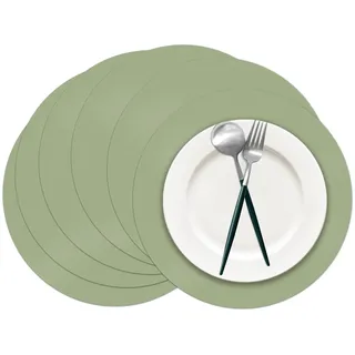 50 Stück Salbeigrüne Papier-Tischsets, Salbeigrün, runde Einweg-Tischsets, grüne Papierdeckchen, dekorative Platzsets für Hochzeit, Bankett, Party, Zuhause, Essgeschirr, Dekor