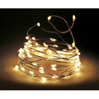 Spetebo LED Lichterkette Draht 195 cm warm weiß