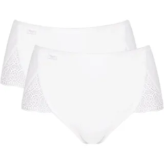 SLOGGI Damen Slip Pure Sense Luxe Maxi C2P 2er Pack einfarbig Weiß 44