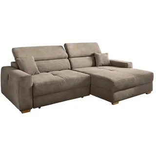 JOB Jockenhöfer Eckcouch Cord 2-Sitzer Taupe