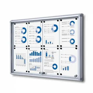 Showdown Displays Showdown® Displays Schaukasten SL B1 silber 8x DIN A4 94,0 x 5,9 x 67,5 cm, 1 St.