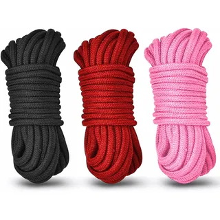 Weiches Solides Baumwollkordel Dickes Seil - Baumwollseil Bindeseil Schnur, Robustes Kletterseil Wäscheleine,Basteln, Garten,8mm Allzweckseil Zum Binden, DIY,Nähen, Aufhängen, 3x10m Verpacken Kordel