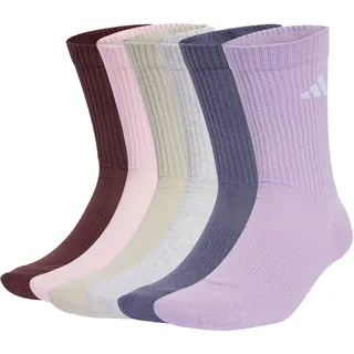 adidas Cushioned Crew SOCKS 6 PAIR Pack aurora ruby/preloved violet/powder plum/light grey heather 46-48