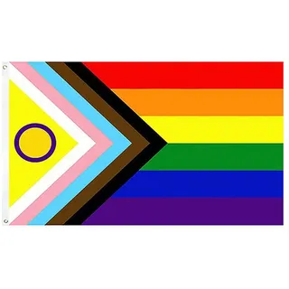 Progress Pride Flagge, LGBTQIA2+ Flagge, Gay Pride Flagge, Regenbogenflagge, Gay Pride Zubehör, LBGTQ Geschenke, Intersex Community, Intersex Fortschritt, Bisexuell, Schwul, Lesben, Transgender - By
