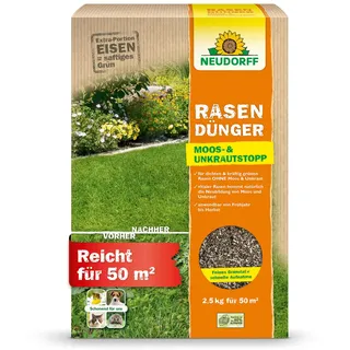 NEUDORFF Rasendünger Moos- & Unkrautstopp Granulat 2,5 kg