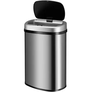 Juskys Automatik Mülleimer 50 l Silber