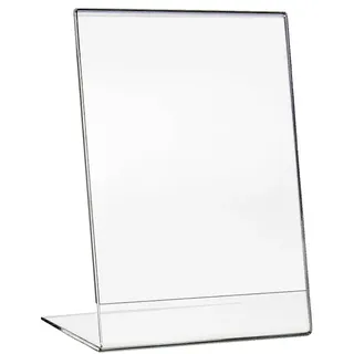 HMF 46930 Acryl Tischaufsteller schräg, DIN A6 Hochformat, Glasklar