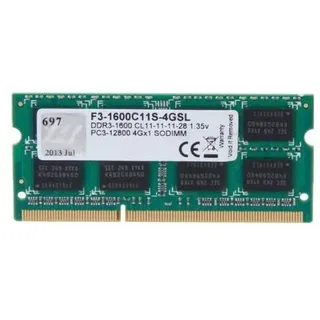 G.SKILL GSkill F3-1600C11S-4GSL Memory SO D3 1600 4GB C11 1x 4GB, 1,35V, Value Series