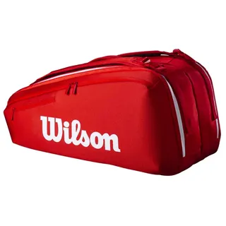 Wilson Super Tour Red Tennisschlägertasche - Rot/Weiß, für bis zu 9 Schläger