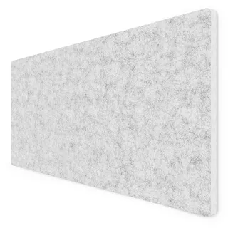 vilz XXL Akustikplatte für Wand, Decke oder Schreibtisch 170x75x2.4 cm - Akustik Schalldämmung weiß/grau aus recyceltem Filz