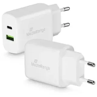 MediaRange 25W Steckdosen-Ladeadapter USB-C, USB-A