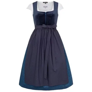 Ramona Lippert Dirndl Samy blau Samtdirndl Kleid und Schürze Rocklänge 65 cm blau 38
