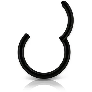 SoulCats Septum Piercingring, universell einsetzbar in der Farbe Schwarz, Stabstärke: 1.2 mm, Durchmesser: 10 mm