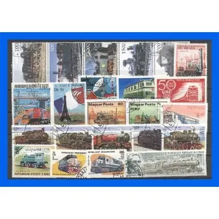 Rewa Collection 50 verschiedene Briefmarken Eisenbahnen
