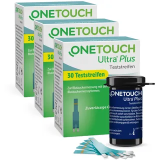 OneTouch Ultra Plus Teststreifen – Vorteils-Paket I 90 Teststreifen I kompatibel mit dem OneTouch Ultra Plus Reflect Blutzuckermessgerät