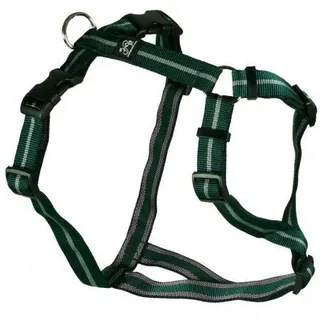 Feltmann Brustgeschirr Soft Nylonband, Grün mit Streifen, 40-60cm, 15mm