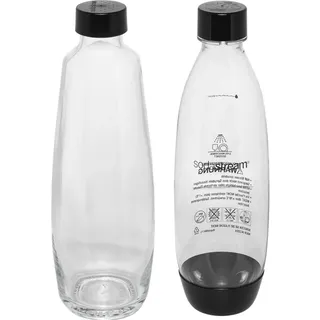 Sodastream Duo schwarz + Glaskaraffe + PET-Fasche