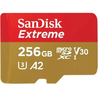 SanDisk Extreme microSDXC UHS-I U3 A2 V30 + SD-Adapter 256 GB