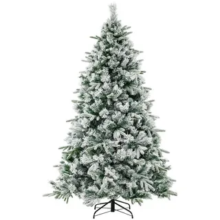 Costway Künstlicher Weihnachtsbaum mit 260 warmweißen LED-Lichtern Weiß 180 cm