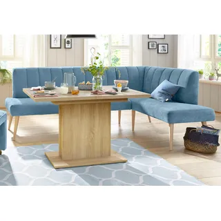 exxpo - sofa fashion Costa 157 x 92 x 245 cm Struktur langer Schenkel links azur