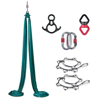 BOSSGE Aerial Yogatuch, Yoga-Schaukel, Yoga Vertikaltuch, Tragbar, für den Innen- und Außenbereich, Yogatücher für Erwachsene Kinder, inklusive Yoga-Hängematte, Farbe Grün, 8 m