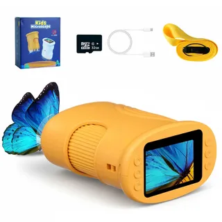 Tolesum 1000X Mikroskop für Kinder,1080P HD Handy Digital Tragbares Taschenmikroskop mit 2,4′′ IPS-Display für Entdecker-Lupe & Experimente,Kindermikroskop mit Fotofunktion
