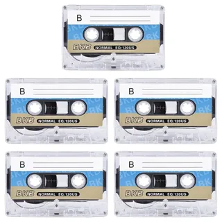 5 Stück Audio Kassetten Leer, Rauscharm Audiokassetten,Musikkassette,Musikkassetten,Leere Kassetten,Geeignet für Vorlesungen, 86 Min,Seminare und tägliche Aufzeichnungen
