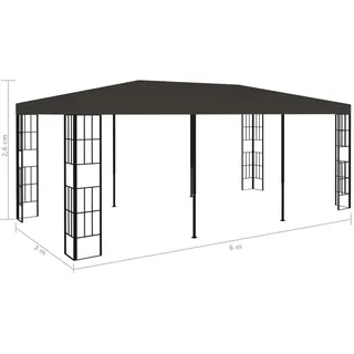 vidaXL Pavillon 3 x 6 m anthrazit