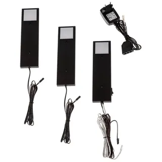 LINDBY 3er Set LED Unterschrankleuchten Amaryll (Modern) in Schwarz