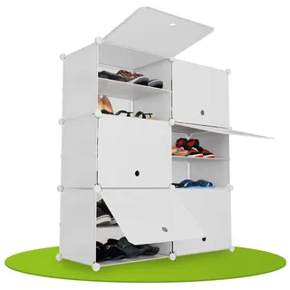 Juskys Schuhschrank mit Würfel & Türen - Weiß