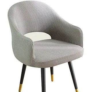 Küchenstühle Stuhlhussen-Bezüge 6er 4er Set Stuhlbezüge 6 Stück Grau, Mit Armlehne Büro Stuhlbezug MaisköRner Samt Sessel Schonbezug Stihle Sitzauflage,Fuir Esszimmer Hochzeit Party Hotel Bankett