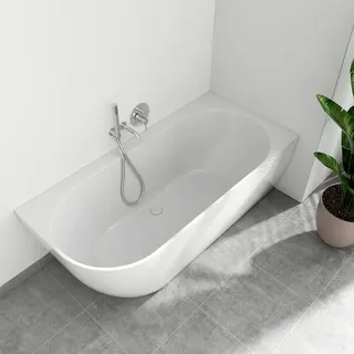 Evineo ineo4 Eck-Badewanne für individuelle Ab- und Überlaufsysteme L: 170 B: 80 cm, Raumecke rechts, BE4002WH,