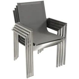 DEGAMO Melbourne Gartenstuhl 55 x 56,5 x 87 cm grau 4 St.