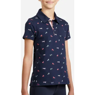 Reit-Poloshirt 140 kurzarm Kinder blau Gr. 116 - 6 Jahre