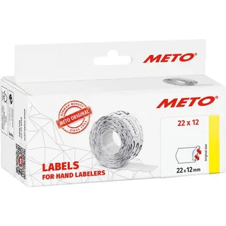 METO Preisetiketten 9506154 Weiß 22 x 12 mm 6 Rollen