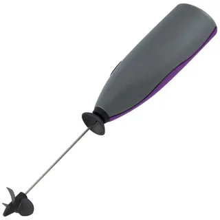 Fackelmann Mini-Mixer, Drink-/Shake-Mixer mit Rührdrähten aus Edelstahl, Milchaufschäumer inkl. Spritzschutz (Farbe: Schwarz, Lila, Grau, Silber), Menge: 1 Stück