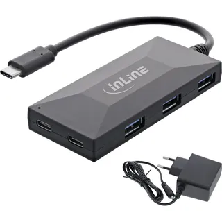 InLine USB 3.2 Gen.1 Hub, USB-C zu 2 Port USB-C und 3 Port USB-A, mit PSU