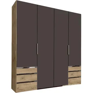 Level 200 x 216 x 58 cm Plankeneiche Nachbildung/graphit mit Schubladen