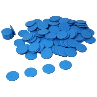 Wissner Spielchips blau (100 Stück) aus RE-Plastic® | Zählchips Marker Tokens ø 25 mm