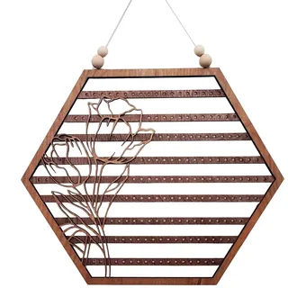 Générique Hängender Ohrringhalter – Schmuck-Organizer zum Aufhängen, Wand-Display für Ohrringe, sechseckig, Geschenk für Frauen und Mädchen