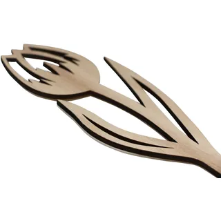 RiloStore 6 STK Holzblume 28cm lang Tulpen Dekostecker o560 Holz Blumen Stielblumen Holzblüten Natur braun Naturdeko Blumenstrauß Basteln Floristik Tischdeko Holzblumen Tischschmuck Schaufensterdeko