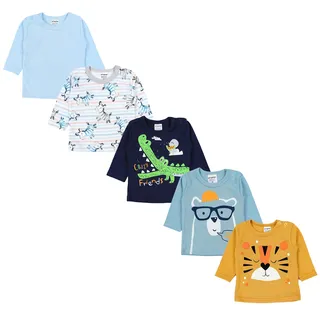 TupTam Baby Jungen Langarmshirt 5er Set, Farbe: Mehrfarbig 7, Größe: 62 - 62