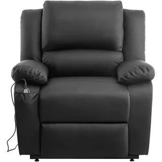 LOUNGITUDE - Relaxsessel – Elektrisch – Aufstehhilfe – Kunstleder – Schwarz